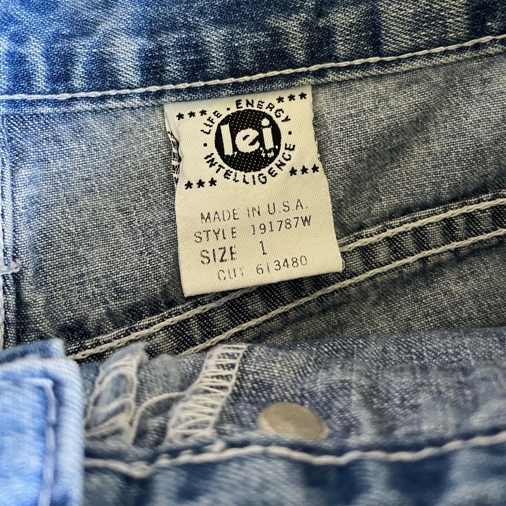 Vintage lei Jeans Sz 1 Denim Shorts Made in USA 100% Cotton - Picture 6 of 7